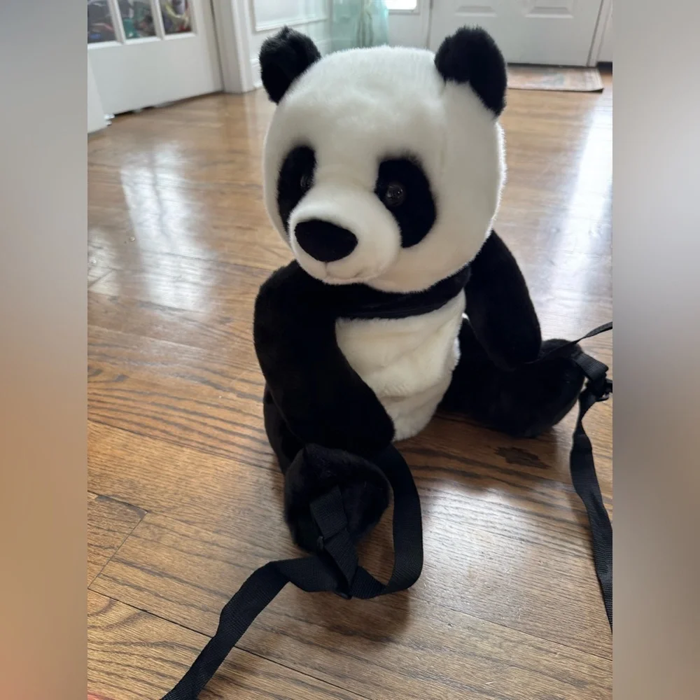 The Puppet Company Plush Panda Backpack – Soft Stuffed Animal Bag—Like New